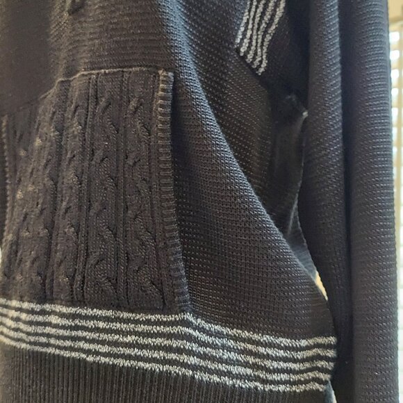 Fia Italia Crisp Black & Gray Knit Long Sleeved Top Size S - Picture 9 of 9